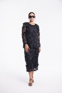 Black Swan | Jacket | Organza 3D Flower