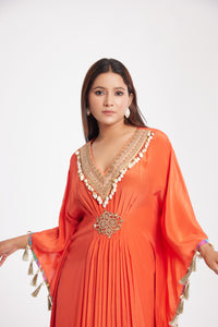 Yasmin Kaftan | Burnt Orange | Dabka Work