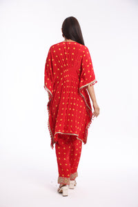 Imani Kaftan | Leheriya Print | Dabka Work