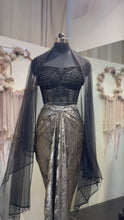 Load and play video in Gallery viewer, Opal Embellished Corset | Black (3 Piece Set)
