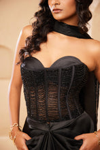 Load image into Gallery viewer, Chardonnay Crystal Drape Set | Black | 3 Piece Set
