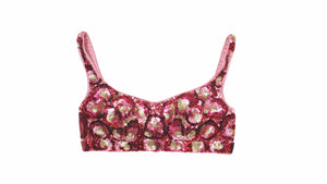 Rose Pattern Sequins Blouse | Dusty Pink