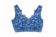 Load image into Gallery viewer, Wild Flower Handwork Blouse | Royal Blue

