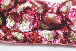 Rose Pattern Sequins Blouse | Dusty Pink