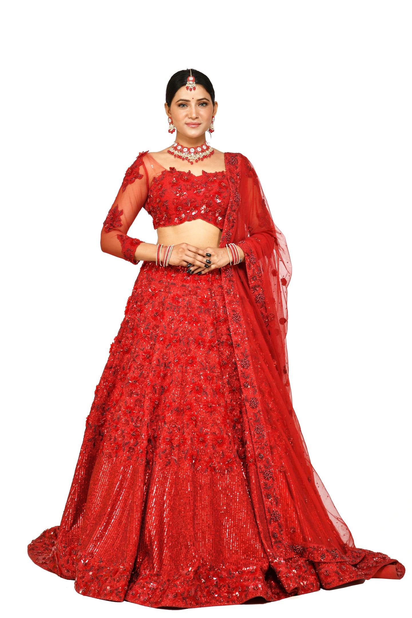 The Maharani Bridal Lehenga | Deep Red